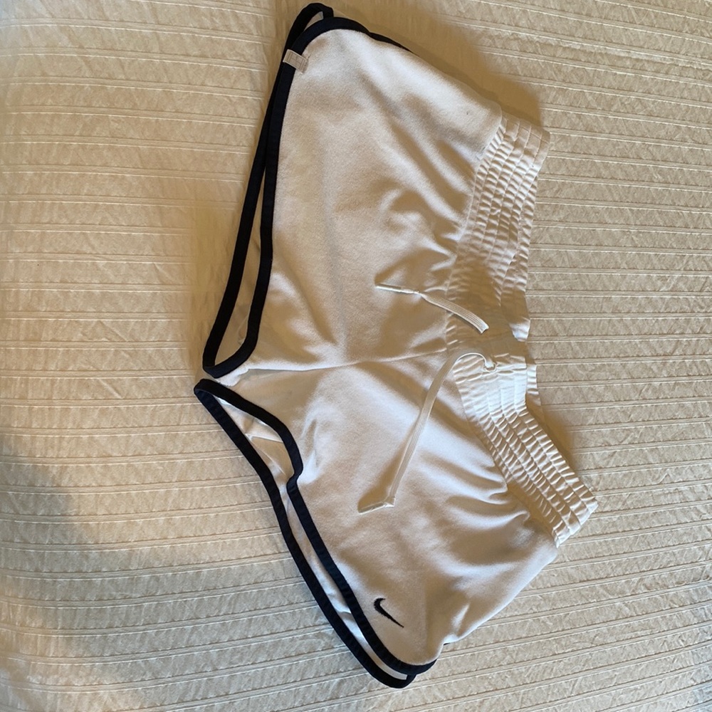 Nike white terry sports shorts